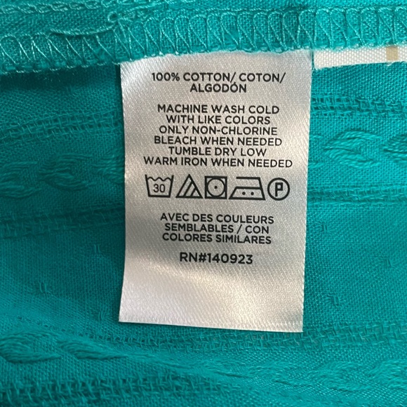 LOFT Turquoise Ruffle tiered shirt dress~Size medium ~Anthropology - Picture 3 of 13